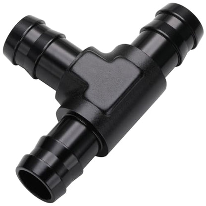 5/8" 16mm Hose Barb Tee T Fitting Adapter Aluminum Black - size: 16mm