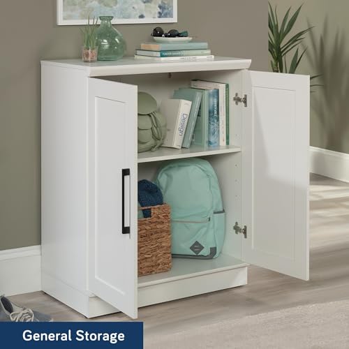 HomePlus Small Kitchen Pantry Storage Cabinet with Adjustable Shelves, Living Room Storage Cabinet, Soft White Finish - color: White