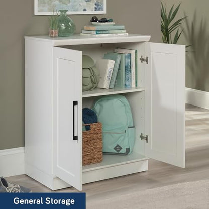 HomePlus Small Kitchen Pantry Storage Cabinet with Adjustable Shelves, Living Room Storage Cabinet, Soft White Finish - color: White