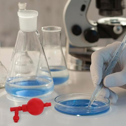 PRETYZOOM Lab Pipette Filler Bulb Ergonomic Rubber Suction Ball with Way Valve Quantitative Tool for Efficient Liquid Transfer Industrial and Mineral Laboratories