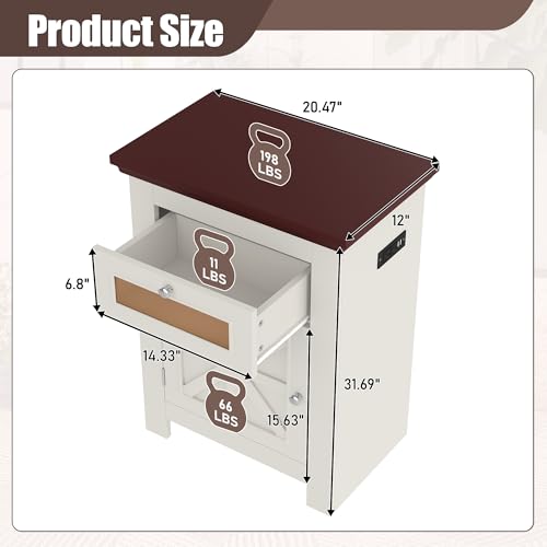 10-15 Gallon Aquarium Stand with Power Outlet (4 AC & 2 USB), Heavy Duty Fish Tank Stand with Adjustable Shelves, Storage Cabinet for Turtle Tank & Reptile Terrarium, 200LBS (10-15-Beige Brown) - size: 10-15-Beige Brown