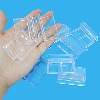Hordion 20pcs Aquarium Lid Clip, 6mm Clear Acrylic Fish Tank Lid Holder Aquarium Glass Cover Clips for Rimless Aquarium Fish Tank