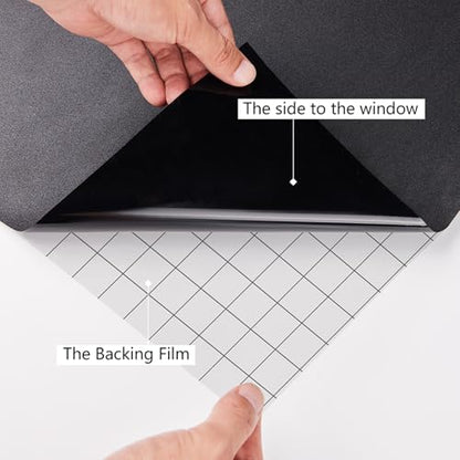 Blackout Window Privacy Film, Darkening Film Total Black Matte Opaque 100% UV Light Blocking, Static Cling Tint Covering Film for Home (23.6 x 78.7inches, Matte Black) - color: Black, size: 23.6 x 78.7 Inch