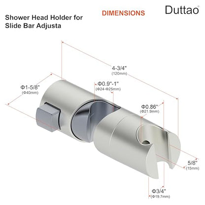 Shower Head Holder for Slide Bar Adjustable Hand Shower Holder Bracket for Slide Bar, Slider Clamp Bathroom Replacement,360 Degree Rotation Sprayer Holder, Brushed Nickel Finish
