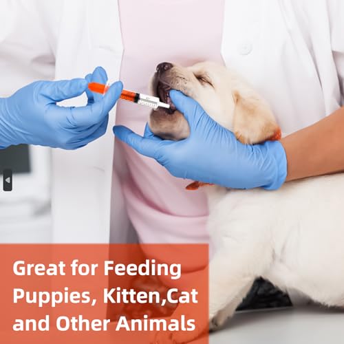 40pcs 10ml Syringes with Caps for Industry Lab Pet Feeding (Orange)