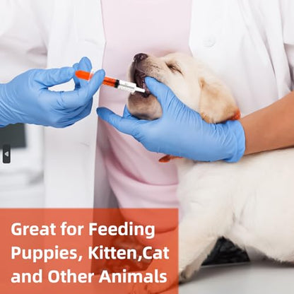 40pcs 10ml Syringes with Caps for Industry Lab Pet Feeding (Orange)