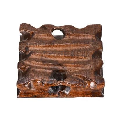 PATIKIL Wooden Display Stand, 4 x 4 Inch Square Teapot Vase Bonsai Base Wood Stand Holder for Home Office Decoration - size: 4 x 4 Inch