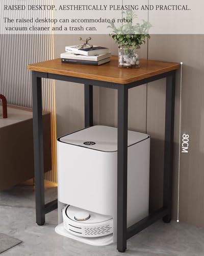 Robot Vacuum Stand Cabinet,Storage Cabinet for Robot,Fish tank stand base,Single/double layer, non-slip foot pads,Sofa Sideboard Adaptable for Living Room, Entryw Golden Oak (Double Layer) 80x40x80cm