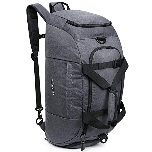 G4Free 40L Foldable 3-Way Travel Bag Sports Bag with Shoe Compartment Men Women Gym Bag Luggage for Sports Fitness Gym Holiday, Snow Ni-Grey, 40L - color: Snow Ni-Grey
