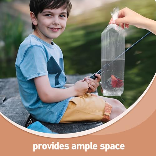 50pcs Thickened Plastic Fish Transport Bags 6x34cm Leakproof Live Aquarium Fish Shipping Packaging Pouches for Betta Guppy Transport