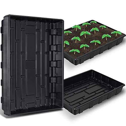 Gardzen 10 Pack Seed Trays, Reusable Plant Grow Trays, Ideal for Seed Starting, Microgreens, Indoor Gardening, and Greenhouse Plant Nurseries - No Drain Holes, 17.3" x 13" - size: 17.3" x 13"