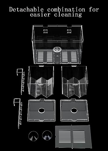 Aquarium Breeder Box, Acrylic Aquarium Breeder Box, Isolation Hatchery Feeding Boxes for Small Fish Fry Hatchery