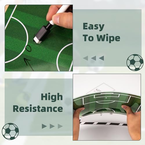 WISYOK Soccer Coaching Clipboard, Dry Erase, Double Sided | Tactical Board, Ideal for Soccer Practice, Game Planning, Strategy, Training Sessions, Coach Gift - style: Soccer