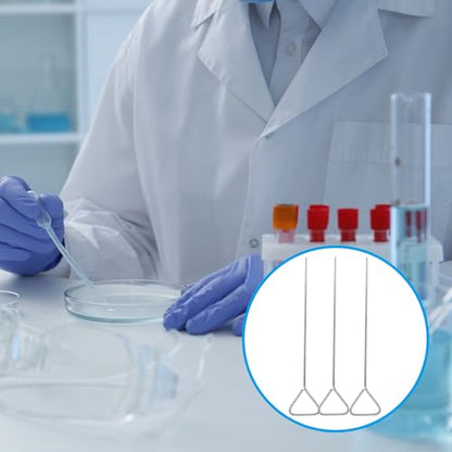 Ciieeo 6pcs Stainless Steel Triangle Cell Spreader Rods Lab Tools for Petri Dishes Laboratory Cell Applicator Spreaders Laboratory Science Experiment Kit