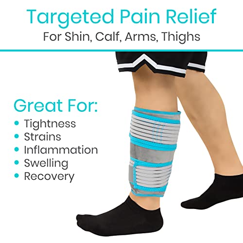 Vive Calf & Shin Ice Pack Wrap (Pair) - Extra Strength Hot & Cold Therapy - size: 2 Pack