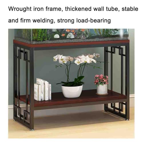 Metal Aquarium Stand, Heavy Duty 2-Tier Fish Tank Rack Shelf, Torage Rack Bracket for Fish Tank Accessories Storage, for Home Office (Gold a)