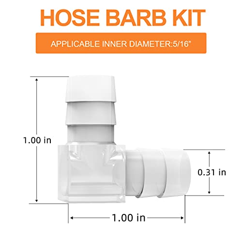 GASHER 20PCS 90 Degree Elbow L Fitting Plastic Hose Barb Reducer 5/16" x 5/16" barb Joint Splicer Mender Fitting Union for Fuel/AIR/Lquid/Gas