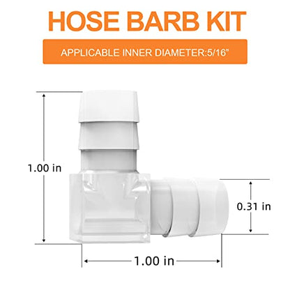 GASHER 20PCS 90 Degree Elbow L Fitting Plastic Hose Barb Reducer 5/16" x 5/16" barb Joint Splicer Mender Fitting Union for Fuel/AIR/Lquid/Gas