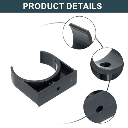uxcell 4Pcs PVC Water Pipe Clamps Clips, U-Shaped Tubing Hose Buckles, Irrigation Tube Holder for 75mm OD for TV Trays Tubing Hose Hanger Support Tubing, Black