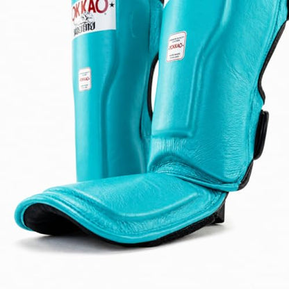 YOKKAO Matrix Muay Thai Kickboxing MMA Shin Guards with Knee Guards - color: Tiffany, size: Medium