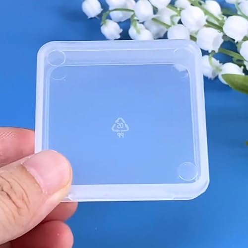 Square Clear Craft Supply Case (2.13 x 2.13 x 0.47 Inches), 12 Pack Plastic Storage Containers with Lids, Square Bead Organizers for Beads, Earplugs, Pins, Small Items etc - size: 2.13 x 2.13 x 0.47 Inch