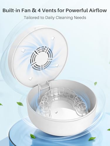 Voraiya U/V Retainer Case with Fan Dry, U-V-C LED 265nm Retainer Dryer - color: White