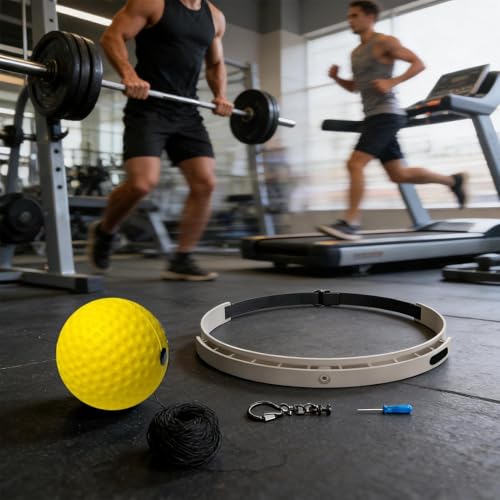 Boxing Reflex Ball Headband Set Punching Speed Reaction - color: yellow soft ball