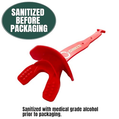 O Shield Striker Football Lip Guard with Permanent Strap - color: Red
