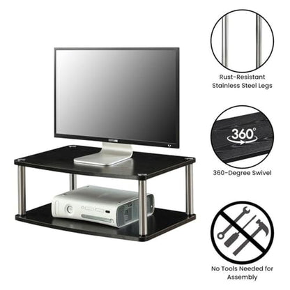 Convenience Concepts Designs2Go 26 inch Double Tier Swivel Riser, Black