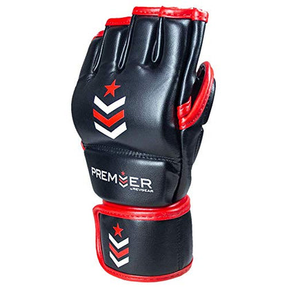 Revgear Premier MMA Grappling Gloves, MMA, Kickboxing, Martial Arts, Boxing - color: Red/Black, size: Small