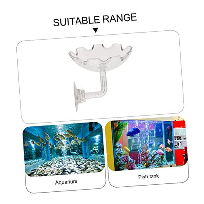 Kisangel 2pcs Acrylic Shrimp Feeder with Cup Transparent Feeding Bowl for Aquarium Easy to Install Shrimp Food Holder and Convenient Feeding Dish for Reptiles and Ornamental Fish