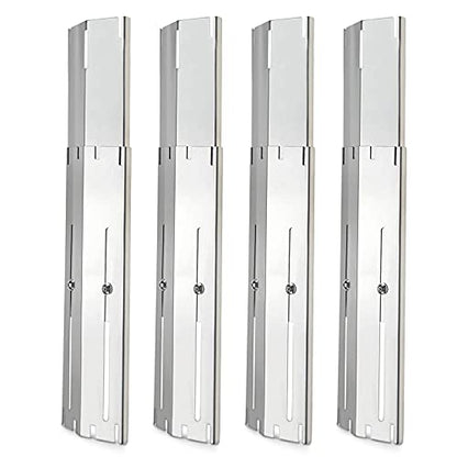 Universal Grill Heat Plates Heat Tents Heat Shields for Gas Grill, Adjustable Barbecue BBQ Grill Flame Tamers Burner Covers Heat Deflectors, Stainless Steel Gas Grill Replacement Parts, 4-Pack - color: 4-Pack
