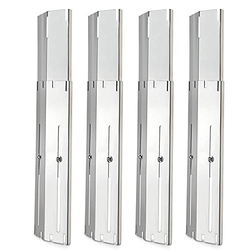 Universal Grill Heat Plates Heat Tents Heat Shields for Gas Grill, Adjustable Barbecue BBQ Grill Flame Tamers Burner Covers Heat Deflectors, Stainless Steel Gas Grill Replacement Parts, 4-Pack - color: 4-Pack