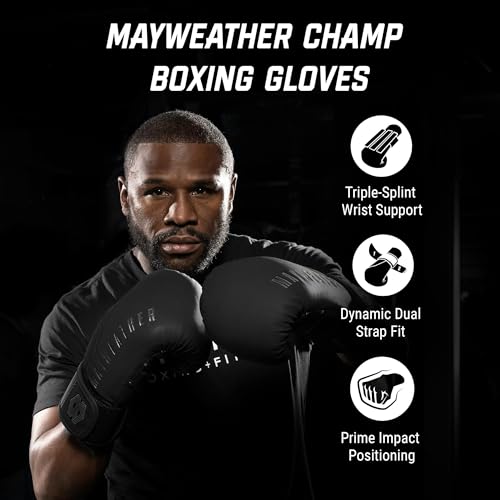 Hayabusa Mayweather Champ Boxing Gloves for Men and Women - color: Black, size: 16oz