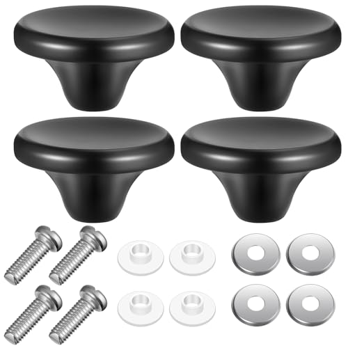Hotop 4 Sets Dutch Oven Knob Stainless Steel Replacement Knob Pot Lid Handle Compatible with Le Creuset, Aldi, Lodge and Other Enameled Cast-Iron Dutch Oven (Black) - color: Black