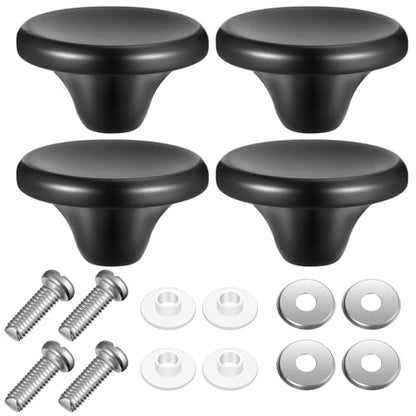 Hotop 4 Sets Dutch Oven Knob Stainless Steel Replacement Knob Pot Lid Handle Compatible with Le Creuset, Aldi, Lodge and Other Enameled Cast-Iron Dutch Oven (Black) - color: Black