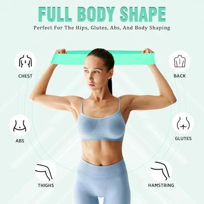 12 Pcs Fabric Resistance Bands for Working Out Non-Slip Booty Exercise Loop Bands for Women Men Glutes Hip Thigh Butt Yoga Pilates Fitness Gym, Light Medium Heavy - color: Lake Blue, style: Light Resistance