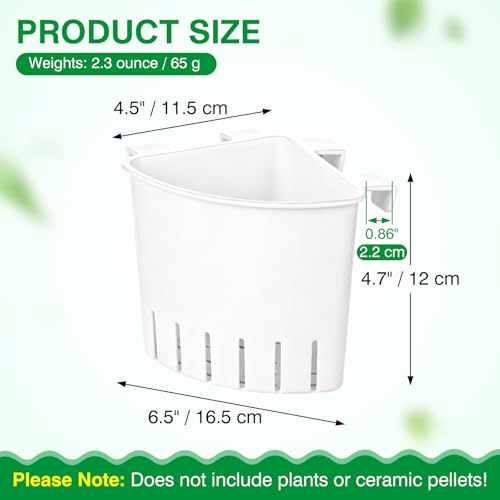 2026 Latest Model Large Aquarium Corner Planter Hanging Plant Holder for Fish Tank Aquaponic Plant Cultivation and Aquascape Accessories Decorations (1 Pack) White