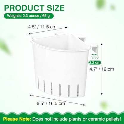 2026 Latest Model Large Aquarium Corner Planter Hanging Plant Holder for Fish Tank Aquaponic Plant Cultivation and Aquascape Accessories Decorations (1 Pack) White