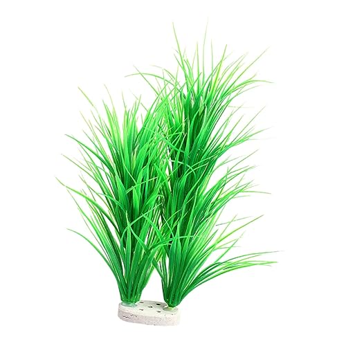 LIOOBO Green Lifelike Aquatic Scallion Grass Ornament for Fish Tanks Realistic Artificial Water Plants Base for Decorative Aquariums and Micro Landscapes