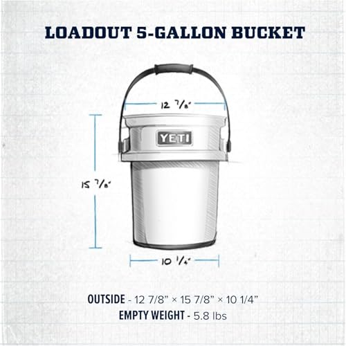 YETI Loadout 5-Gallon Bucket, Impact Resistant Fishing/Utility Bucket - color: Venom