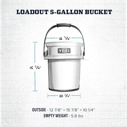 YETI Loadout 5-Gallon Bucket, Impact Resistant Fishing/Utility Bucket - color: Venom