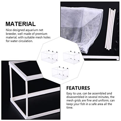 FOMIYES 3pcs Isolation Box Network for Fish Tank Small Fishing Net Suction Cup Fish Brooder