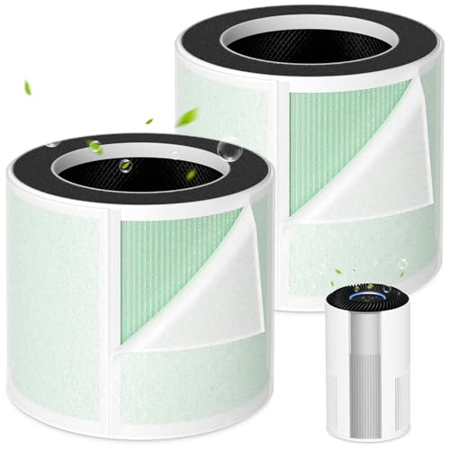 5-in-1 HEPA Air Purifier Filter for Aeocky Pandora, with Extra 2 Washable Pre-Filter, 2 Pack (Green VOCs)