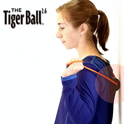 Tiger Tail Bundle: Tiger Ball 2.6 Foam Roller Ball with 55” Corded Rope + Happy Muscles Book
