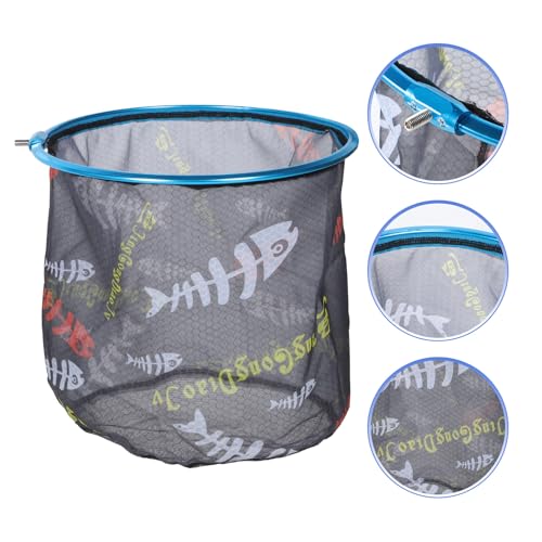 FOMIYES Replacement Fishing Net Head 35cm Diameter Deep 35cm Foldable Fish Net Replacement for Freshwater Fishing Catching Tool Accessories Random Color
