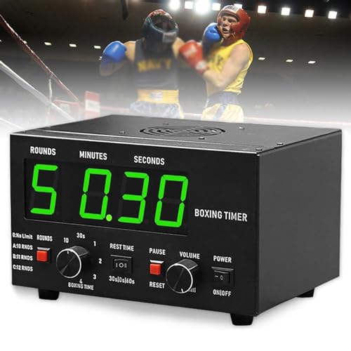 Professional LED Gymnastics Interval Timer – Boxing Workout Timer with Custom Cycle Reps, Adjustable Interval Settings & Clear Display for Gym Training(Green) - color: Green
