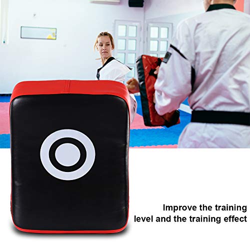 KANASI Curved Arm Pad Focus, Ergonomic Design with high Density EVA for Kickboxing Taekwondo Muay Thai Training and Sparring Safety for Martial Arts Enthusiasts - color: Black Red