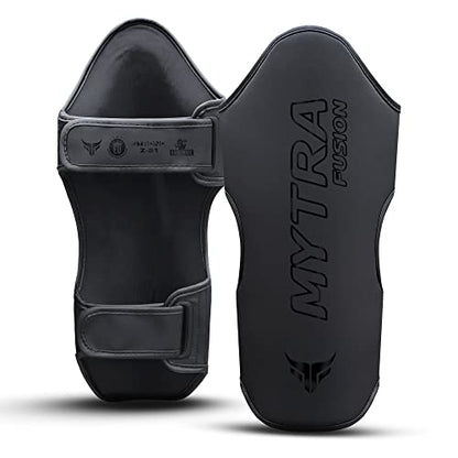 Mytra Fusion Shin Guards Artificial Leather MMA Shin Guards Muay Thai, Training, Sparring, Kickboxing, Martial Arts Shin Guards - size: X-Large