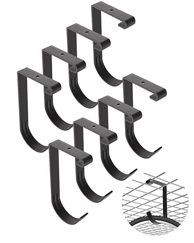 Garage Ceiling Rack Bike Hooks, 8 Pack Storage Hooks (Flat Hook) | For garage ceiling storage racks to hang bicycles, ladders and equipment. - color: Flat Hook 8 Pack